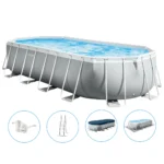 Piscină cu cadru metalic Prism Frame Oval 610×305×122 cm, 18202 L, cu pompă 5678 L/h, set complet, Intex (26798)