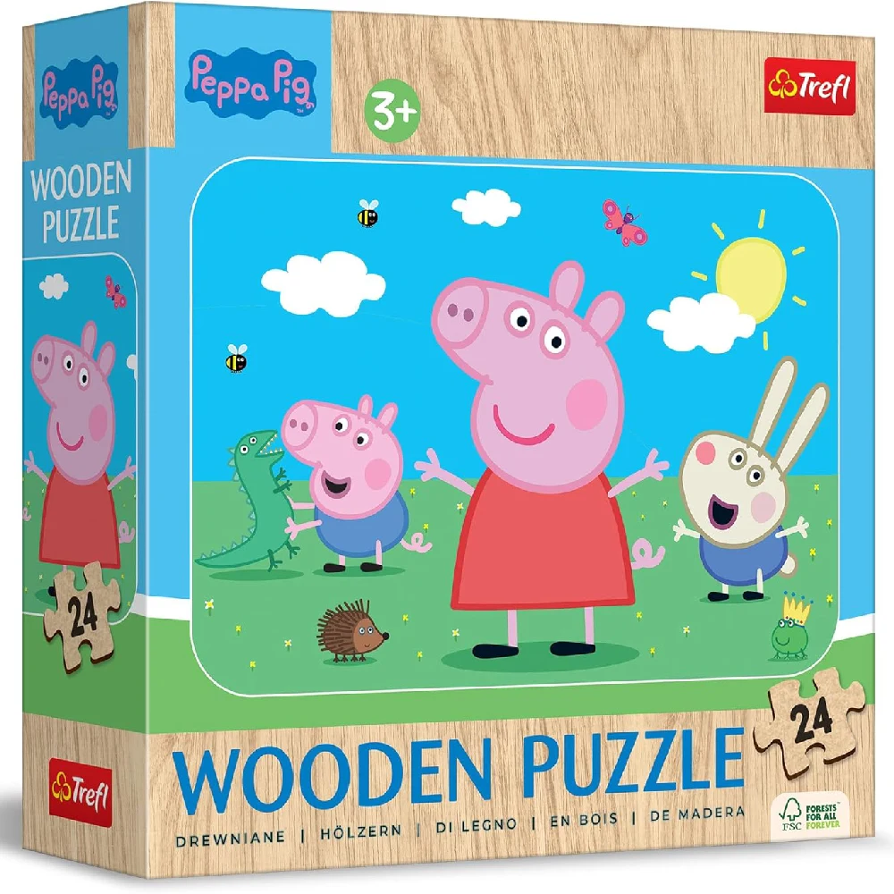 Новый проект (43) Faceți cunoștință cu frumoasa Peppa, 24 elemente din lemn (202625) - imagine 1