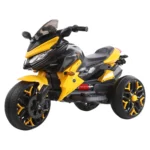 Motocicletă electrică pentru copii cu telecomandă, galbenă