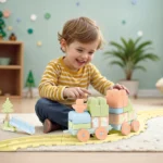 Tren pentru copii cu piese de construcție și șină, 36 piese, Dolu (5220) - imagine 2