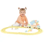 Tren pentru copii cu piese de construcție și șină, 58 piese, Dol (5221) - imagine 2