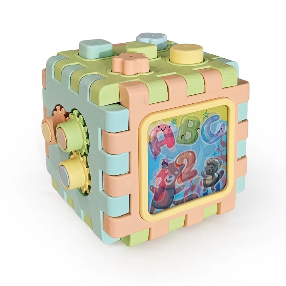 5292(1) Cub educativ pentru copii cu sorter de forme și activități, Dolu (5292) - imagine 1