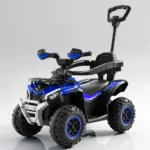 Tolocar ATV pentru copii, cu mâner parental, muzică și lumini, design modern, albastru (903587) - imagine 2