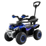 Tolocar ATV pentru copii, cu mâner parental, muzică și lumini, design modern, albastru (903587)