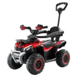 ATV electric pentru copii cu mâner parental, muzică și lumini, design modern, roșu (728309)