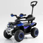 Tolocar ATV pentru copii, cu mâner parental, muzică și lumini, design sport, albastru (605723) - imagine 2