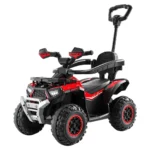 ATV electric pentru copii cu mâner parental, muzică și lumini, design sport, roșu (052465)