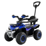 Tolocar ATV pentru copii cu mâner parental, muzică și lumini, design off-road, albastru (716923)
