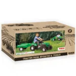Tractor cu pedale și remorcă Ranchero verde, Dolu (8246) - imagine 2