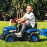 Tractor cu pedale și remorcă albastru, Dolu (8253) - imagine 2