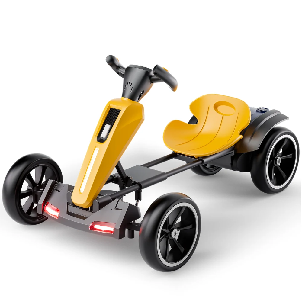 F1(5) Kart electric pentru copii cu telecomandă, galben - imagine 1