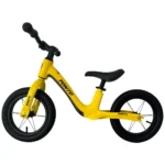 Bicicletă fără pedale pentru copii, 12 inch, cu lumini LED, galbenă