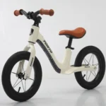 Bicicletă fără pedale pentru copii, 12 inch, cu lumini LED, albă - imagine 2