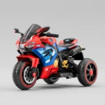 Motocicletă electrică pentru copii cu telecomandă, roșie-albastră (RT516) - imagine 2