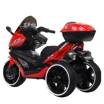 Motocicletă electrică pentru copii cu stație walkie-talkie, roșie - imagine 2