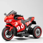 Motocicletă electrică pentru copii cu telecomandă, roșie (29631) - imagine 2
