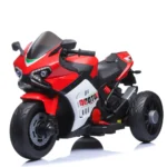 Motocicletă electrică pentru copii cu parbriz iluminat LED, roșie