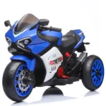 Motocicletă electrică pentru copii cu parbriz iluminat LED, albastră