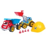 Set de construcții cu camion, excavator și accesorii, Technok (3985)