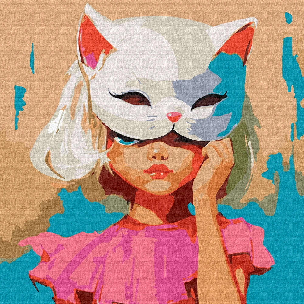 8541 Pictură pe numere Meow, 50x50 cm, Ideyka - imagine 1