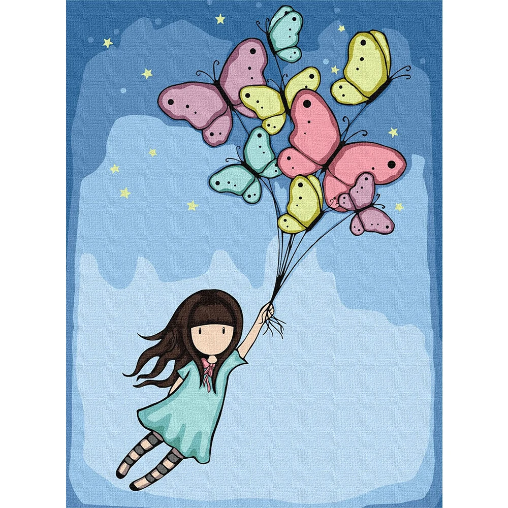 8676 Pictură pe numere Zborul fluturilor, 30x40 cm, Ideyka (KHO8676) - imagine 1