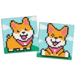 Mozaic cu diamante pe magnet, Căței jucăuși, set 2 buc, 9x9 cm, Ideyka