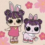 Pictură pe numere LOL Surprise Spring Bling Doll & Pet, 40x40 cm, Ideyka