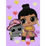 Mozaic cu diamante parțial, LOL Surprise Honey Bun cu iepuraș, 15x20 cm, Ideyka