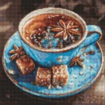Mozaic cu diamante Ceai cu anason, 40x40 cm, Ideyka (AMO20103)