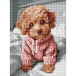 Mozaic cu diamante Cățeluș Maltipoo adorabil, 30x40 cm, Ideyka (AMO8138)