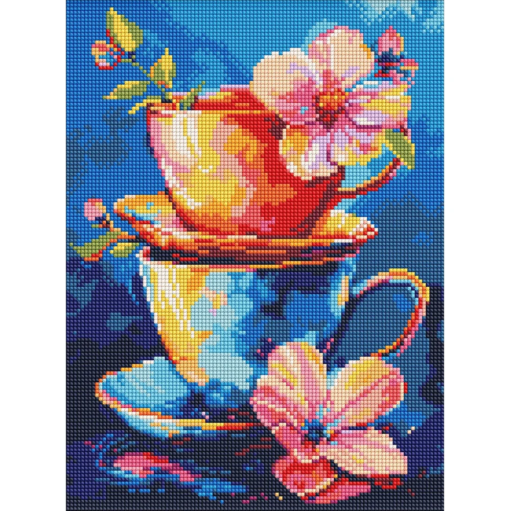 AM8147 Mozaic cu diamante Secretul ceaiului, 30x40 cm, Ideyka (AMO8147) - imagine 1