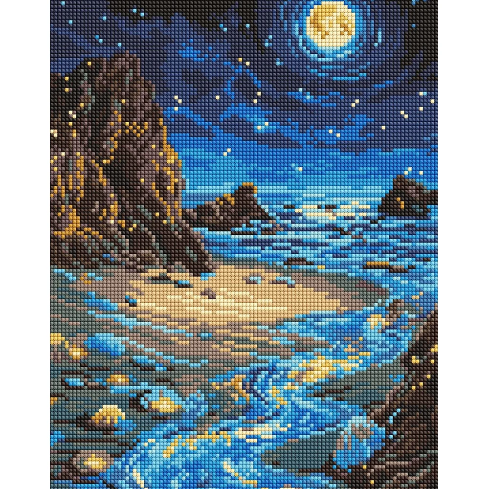 AM8234 Mozaic cu diamante Țărm luminat, 30x40 cm, Ideyka (AMO8234) - imagine 1