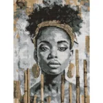 Mozaic cu diamante Portret monocrom exotic, 40x50 cm, Ideyka (AMO8274)