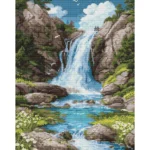 Mozaic cu diamante Cascadă, 40x50 cm, Ideyka (AMO8355)