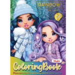 Carte de colorat cu autocolante și activități, Rainbow High Vacanța de iarnă, Ideyka (LCB34)