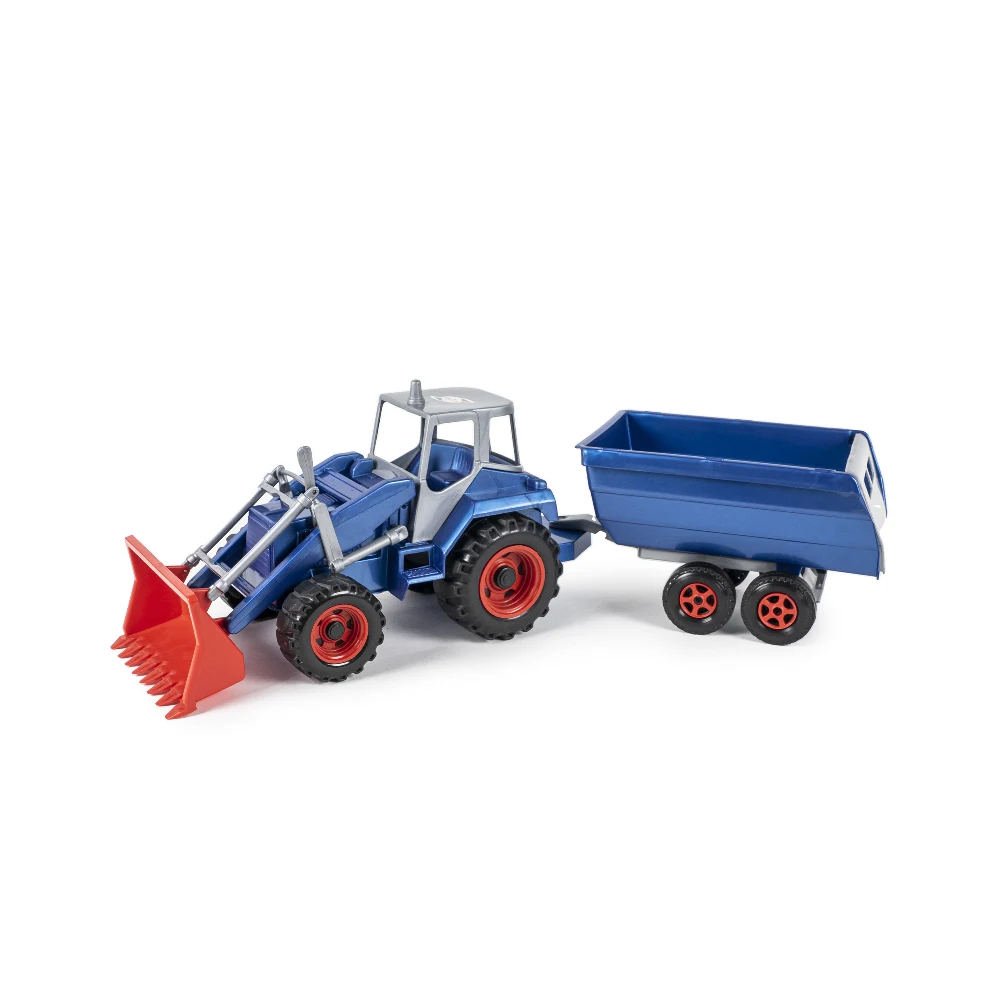 242_albastru Tractor cu cupă și remorcă pentru copii, 3 culori, Orion (242) - imagine 1