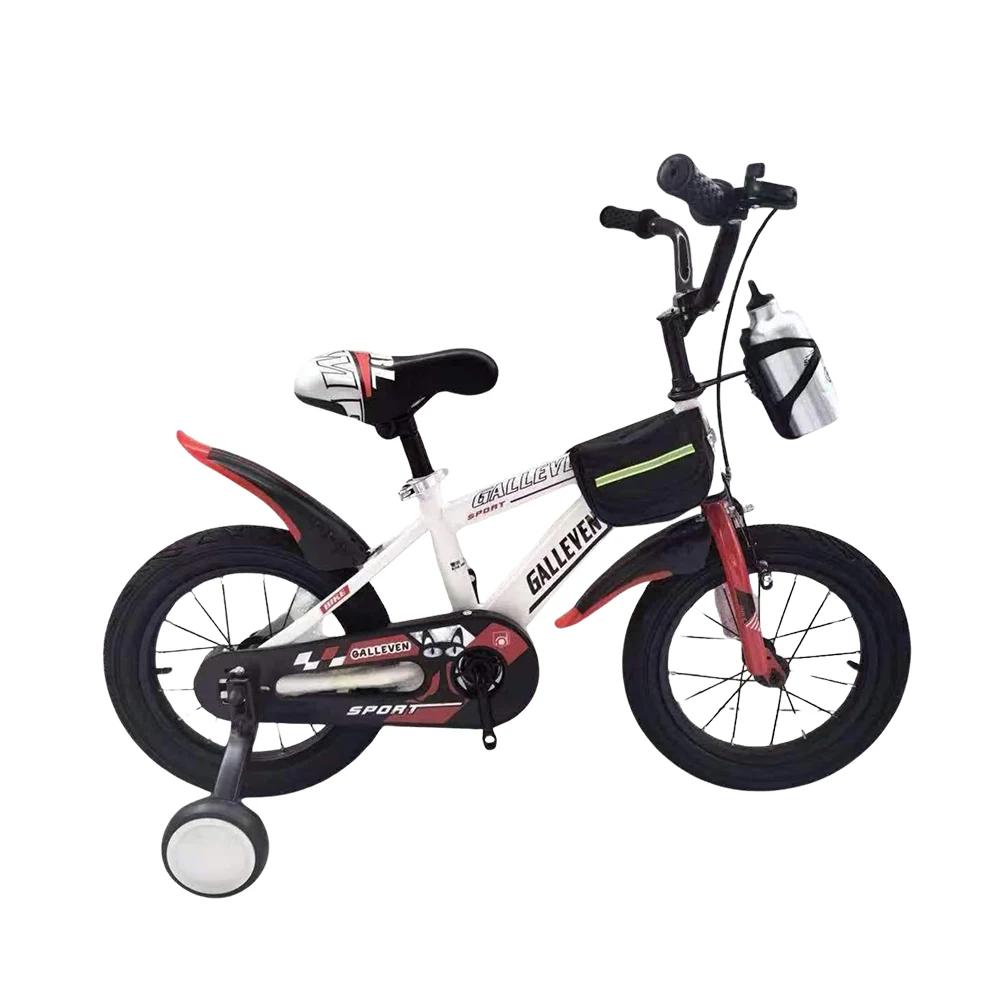 Bicicletă pentru copii 12′, cu roți ajutătoare (GALLEVEN-12 alb)