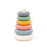 Piramidă pentru copii cu inele pastelate, 7 piese, Polesie
