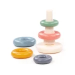 Piramidă pentru copii cu inele pastelate, 7 piese, Polesie - imagine 3