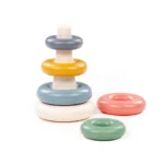 Piramidă pentru copii cu inele pastelate, 7 piese, Polesie - imagine 5