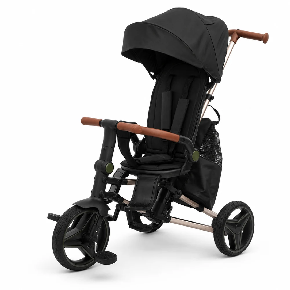 49325 Tricicletă pliabilă pentru copii cu cadru din aluminiu, negru (49325) - imagine 1