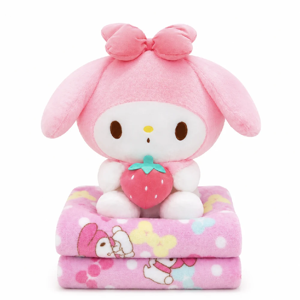 495787 Jucărie din pluș My Melody cu căpșună 40cm ,cu plapumă 1x1.6m (495787) - imagine 1