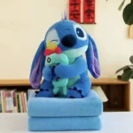 Jucărie din pluș Stitch cu Scrump 45cm ,cu plapumă 1x1,6m , albastru (578963)