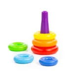 Piramidă pentru copii cu inele colorate, 7 piese, Polesie - imagine 2