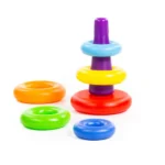 Piramidă pentru copii cu inele colorate, 7 piese, Polesie - imagine 3