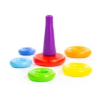 Piramidă pentru copii cu inele colorate, 7 piese, Polesie - imagine 4