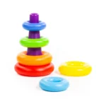 Piramidă pentru copii cu inele colorate, 7 piese, Polesie - imagine 5