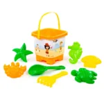 Set pentru nisip cu găleată castel și forme marine, Polesie - imagine 5