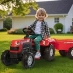 Tractor cu pedale și remorcă Ranchero roșu, Dolu (8146) - imagine 2