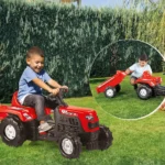 Tractor cu pedale și remorcă Ranchero roșu, Dolu (8146) - imagine 3